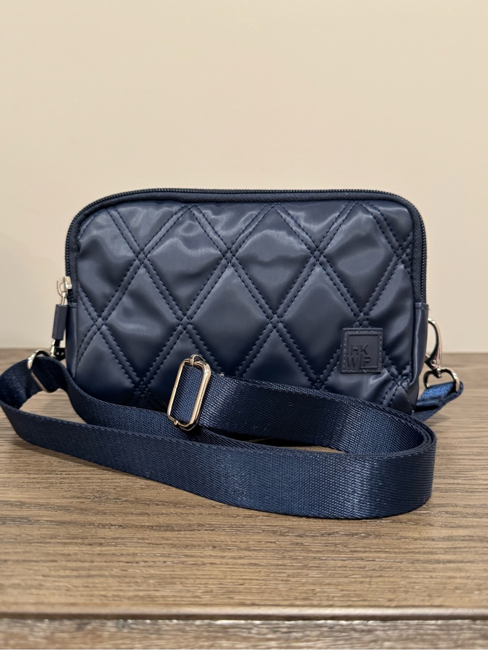 Navy Quilted Crossbody Bag